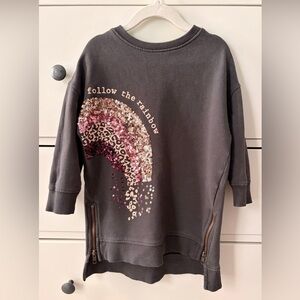 Next Kids Gray Sweatshirt with Sequin Rainbow Design